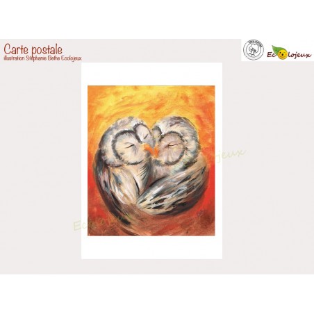 Carte postale Chouette Ecolojeux