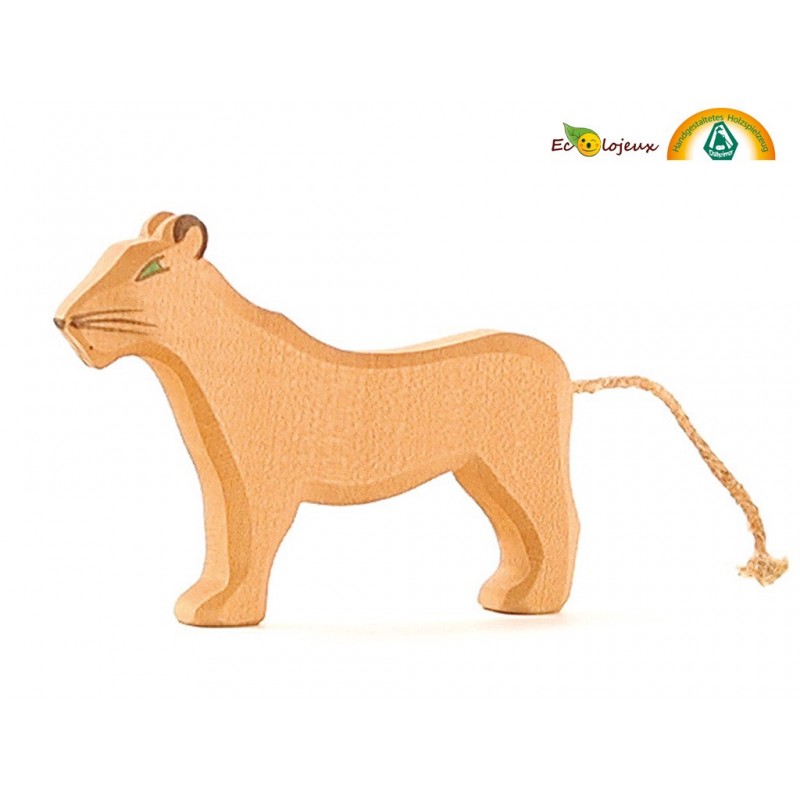 Figurine bois  Fait Main lionne ANIMAUX EN BOIS ostheimer 20002