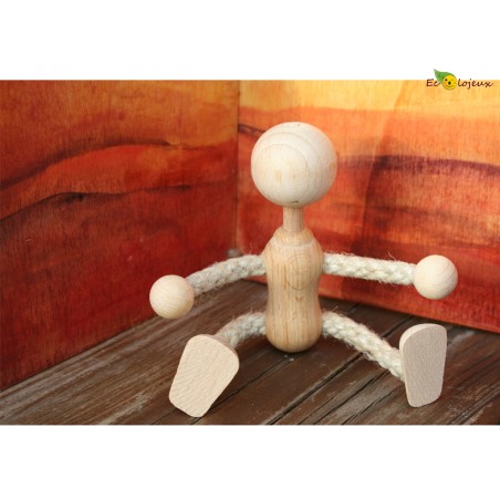 Bonhomme en bois articulé Jouet Bois figurine Bonhomme arc en ciel Maison poupée