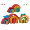 Jouet Libre Bois Jeu inspiration Montessori Jeu de construction Maison de Lutin Arc en ciel