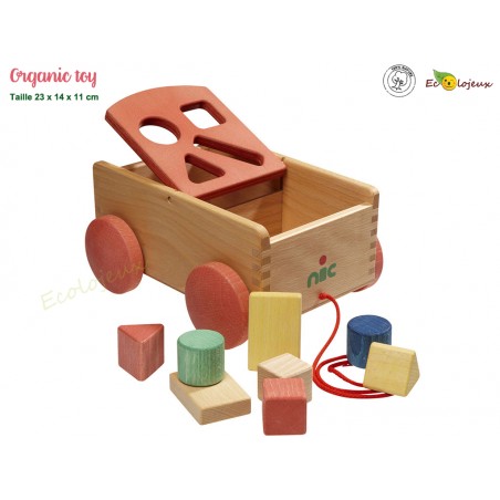 Chariot bois bébé Jeu de formes - Gamme organic Nic spiele 1552.1 Jouet bio naturel
