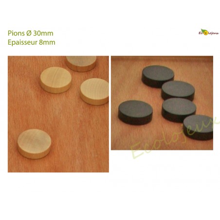 Pions en bois pour puissance 4 ou passe trappe