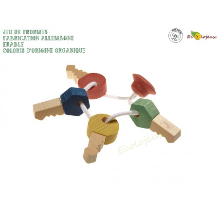 Promo jouet éveil bébé Clefs en bois