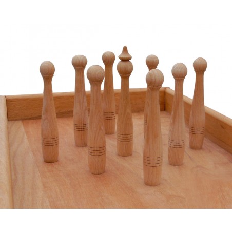 Quilles en bois pour jeu de billard quilles