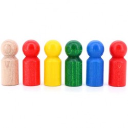 Bonhommes en bois lot de 6 Figurine pour jeu libre Jouet bois waldorf steiner