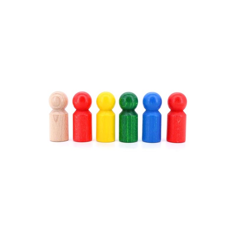 Bonhommes en bois lot de 6 Figurine pour jeu libre Jouet bois waldorf steiner