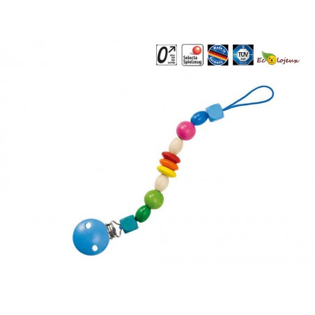 Attache tétine en bois bébé Limbo Selecta Jouet bio naturel écologique